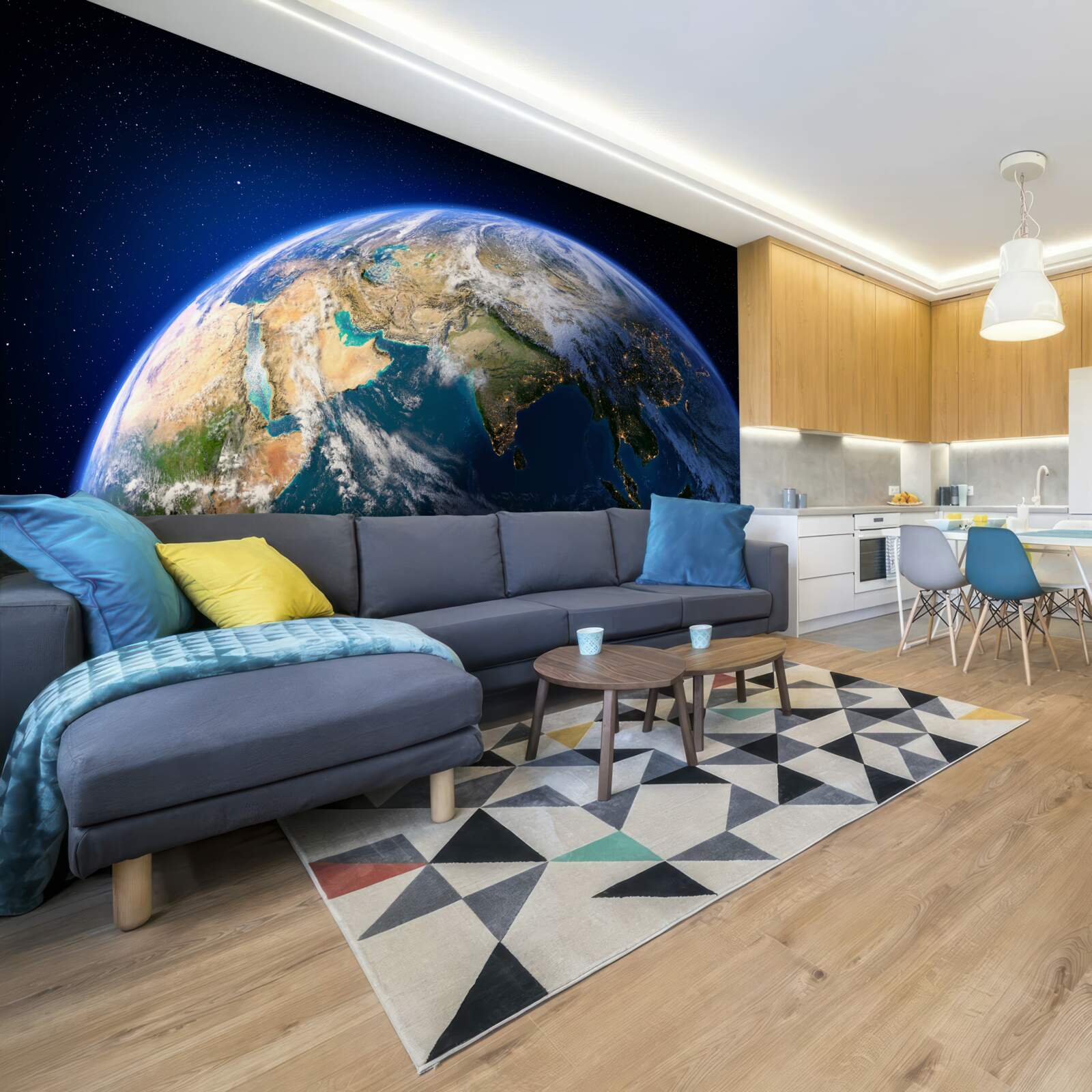 Fotobehang de aarde bekijken vanuit de ruimte