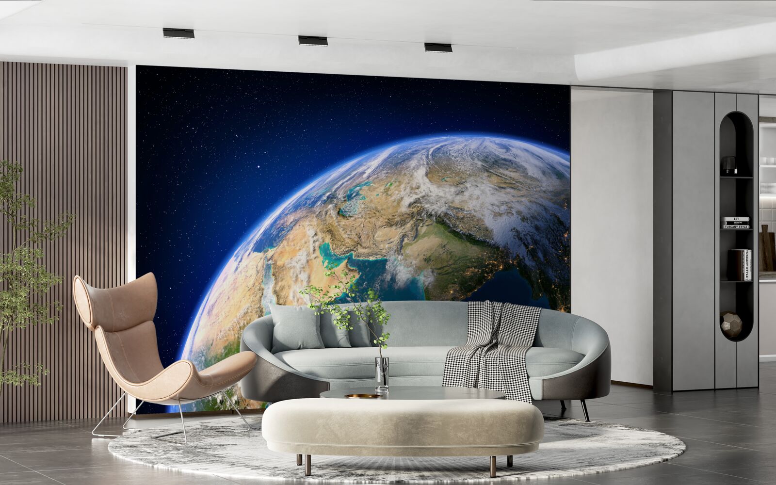 Fotobehang de aarde bekijken vanuit de ruimte