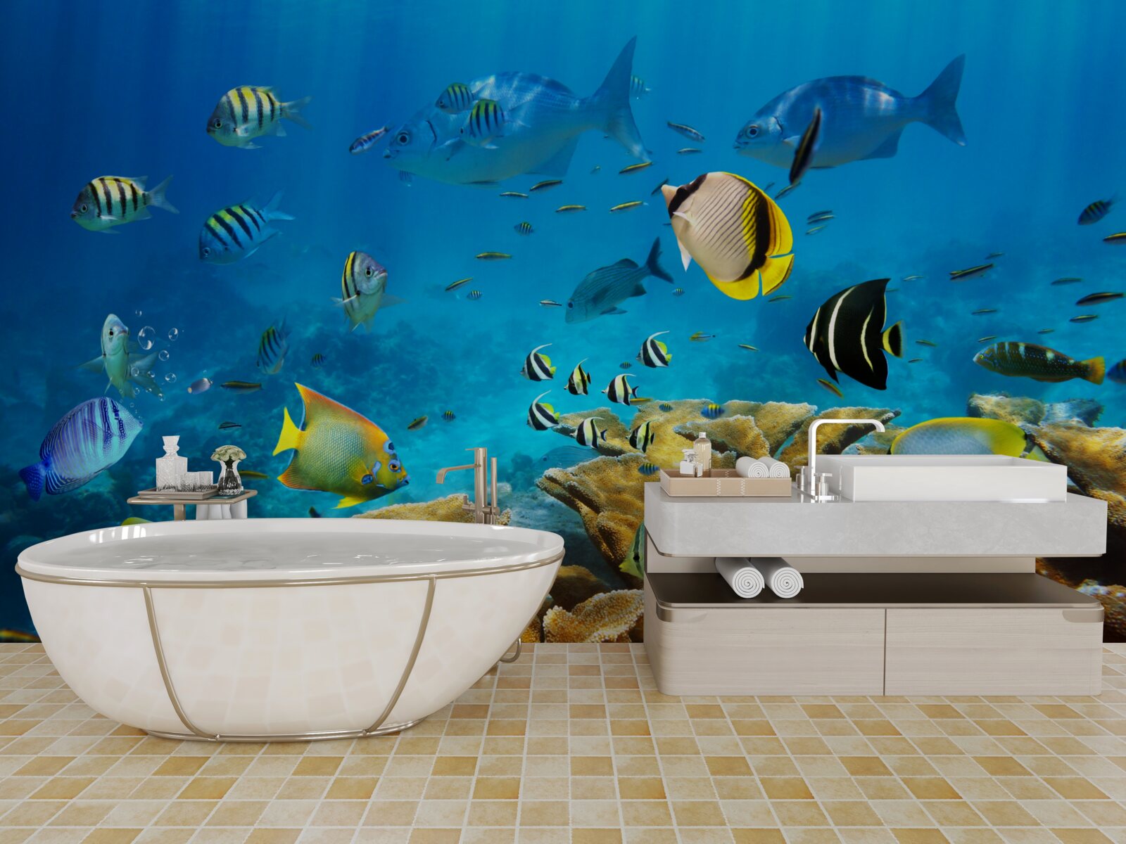 Fotobehang schattige zeedieren