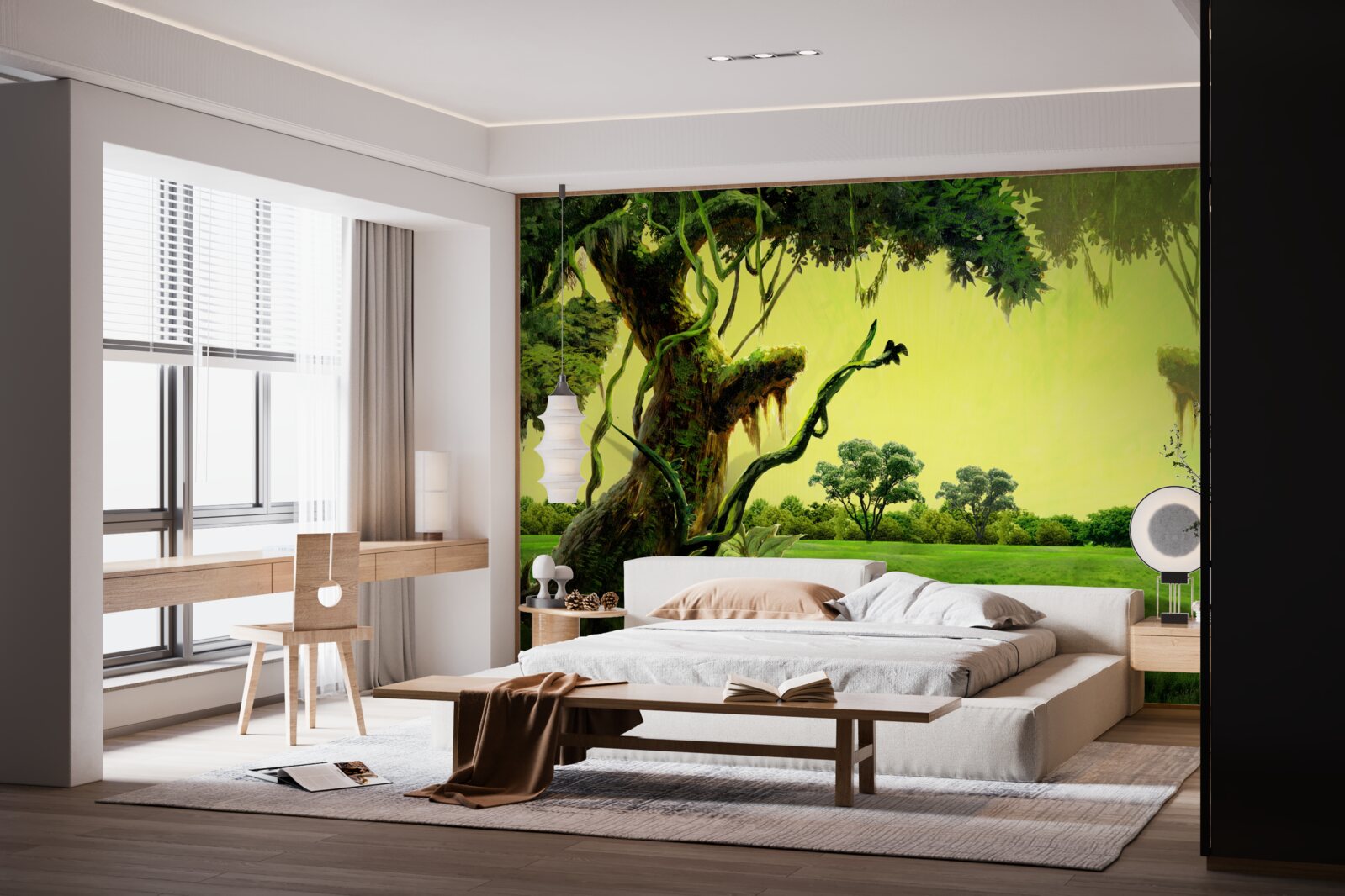 Fotobehang adembenemend groen bos