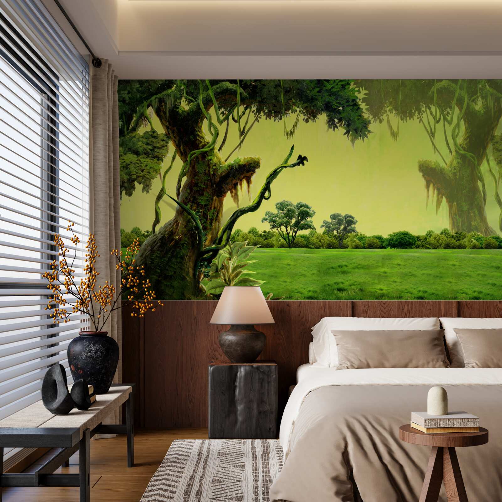 Fotobehang adembenemend groen bos