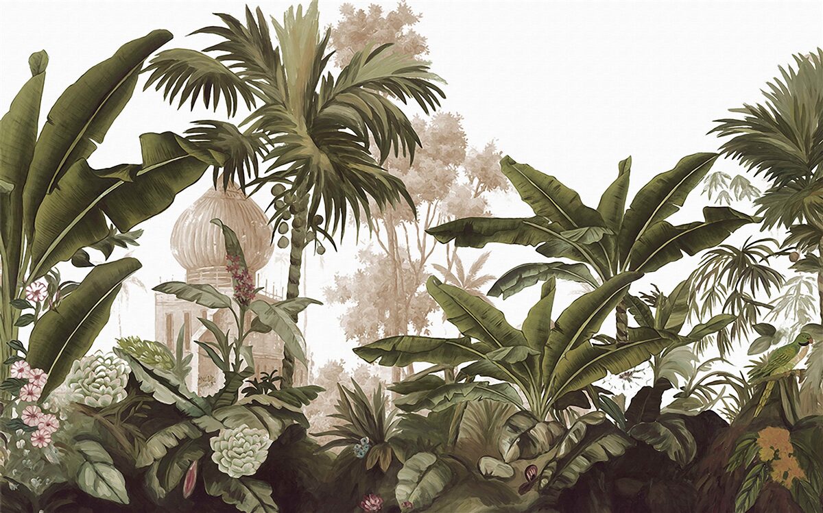 Fotobehang heiligdom tussen het groene struikgewas