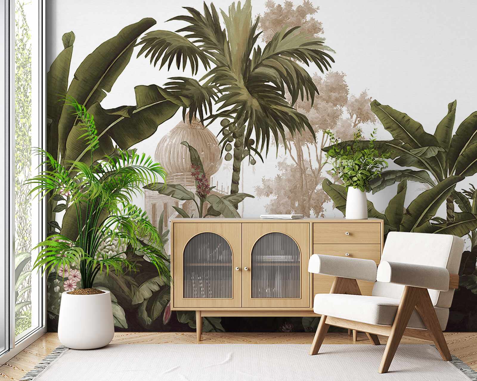 Fotobehang heiligdom tussen het groene struikgewas