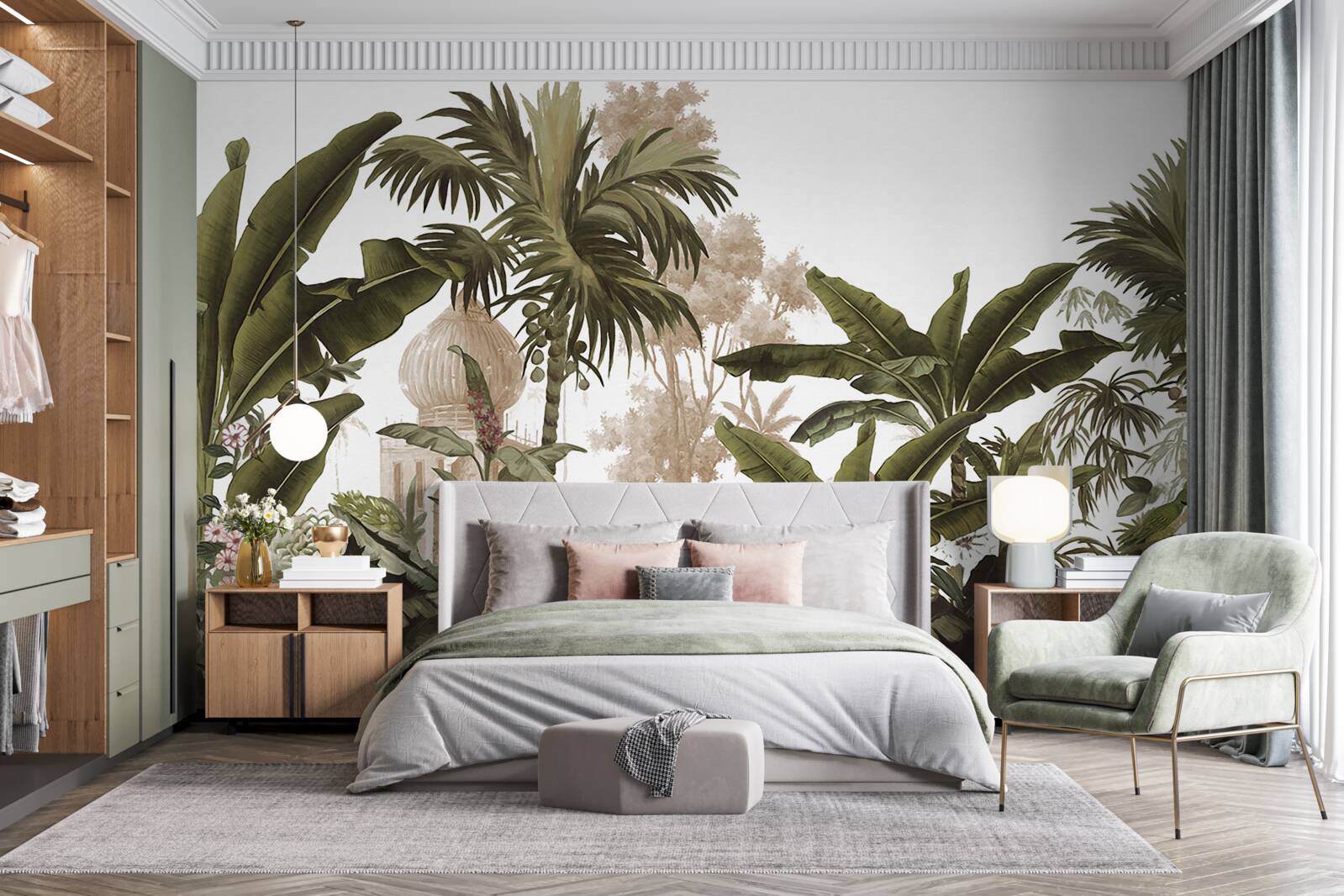 Fotobehang heiligdom tussen het groene struikgewas