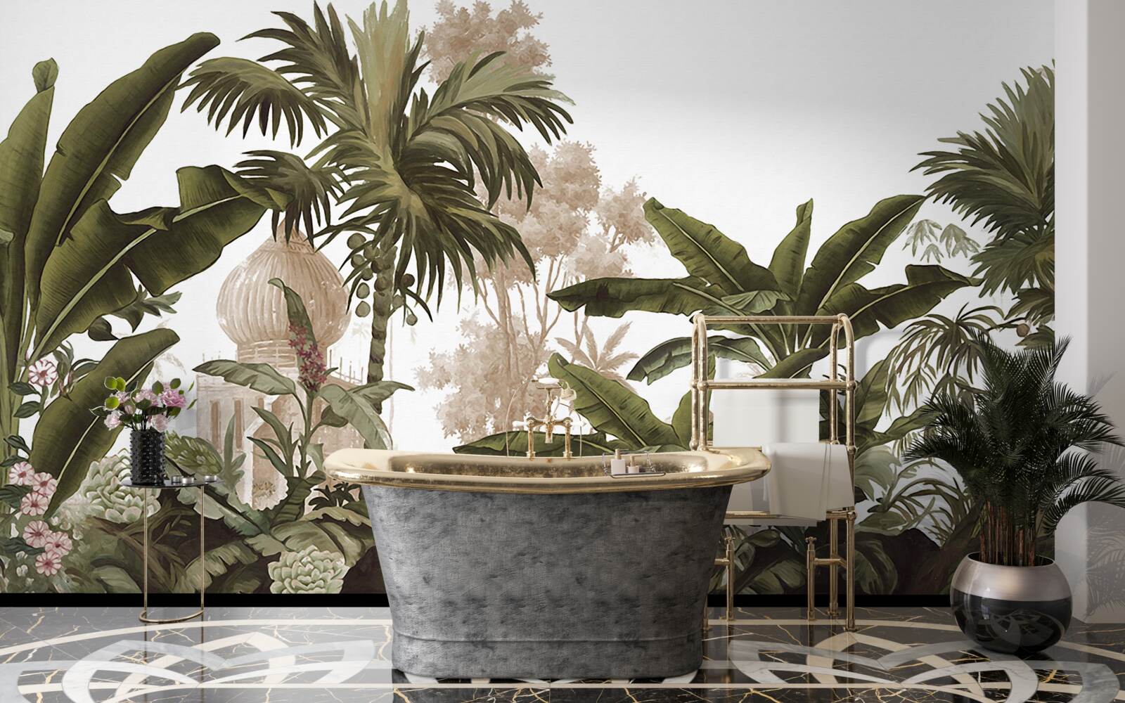 Fotobehang heiligdom tussen het groene struikgewas