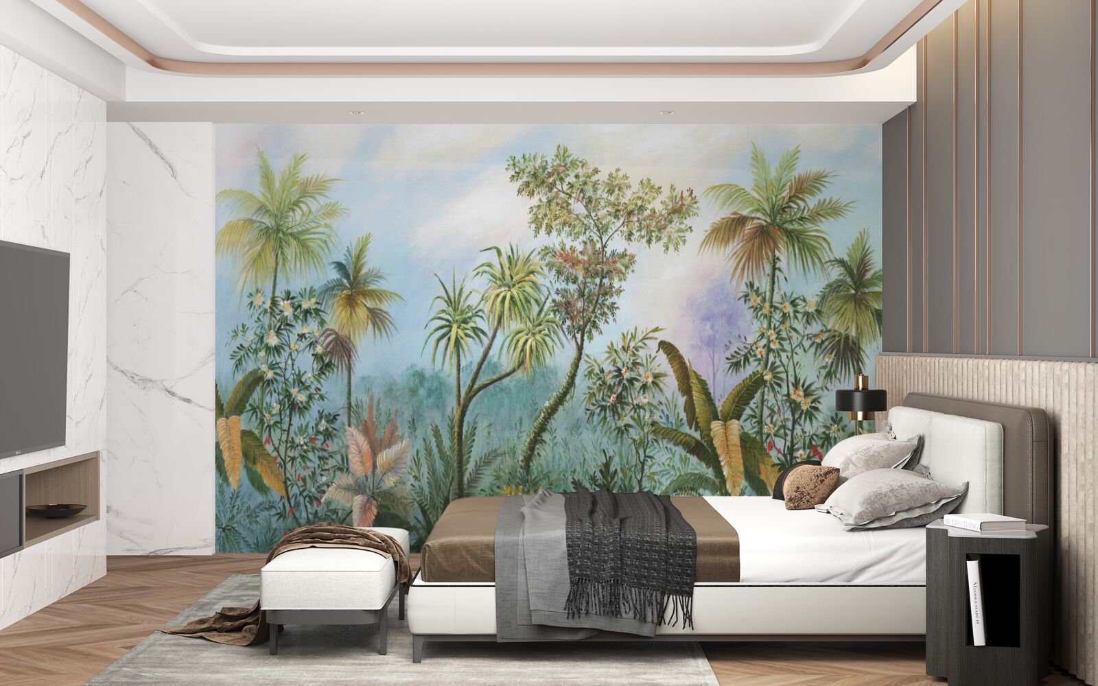 Fotobehang dagelijkse biodiversiteit van de vegetatie in bosgebieden