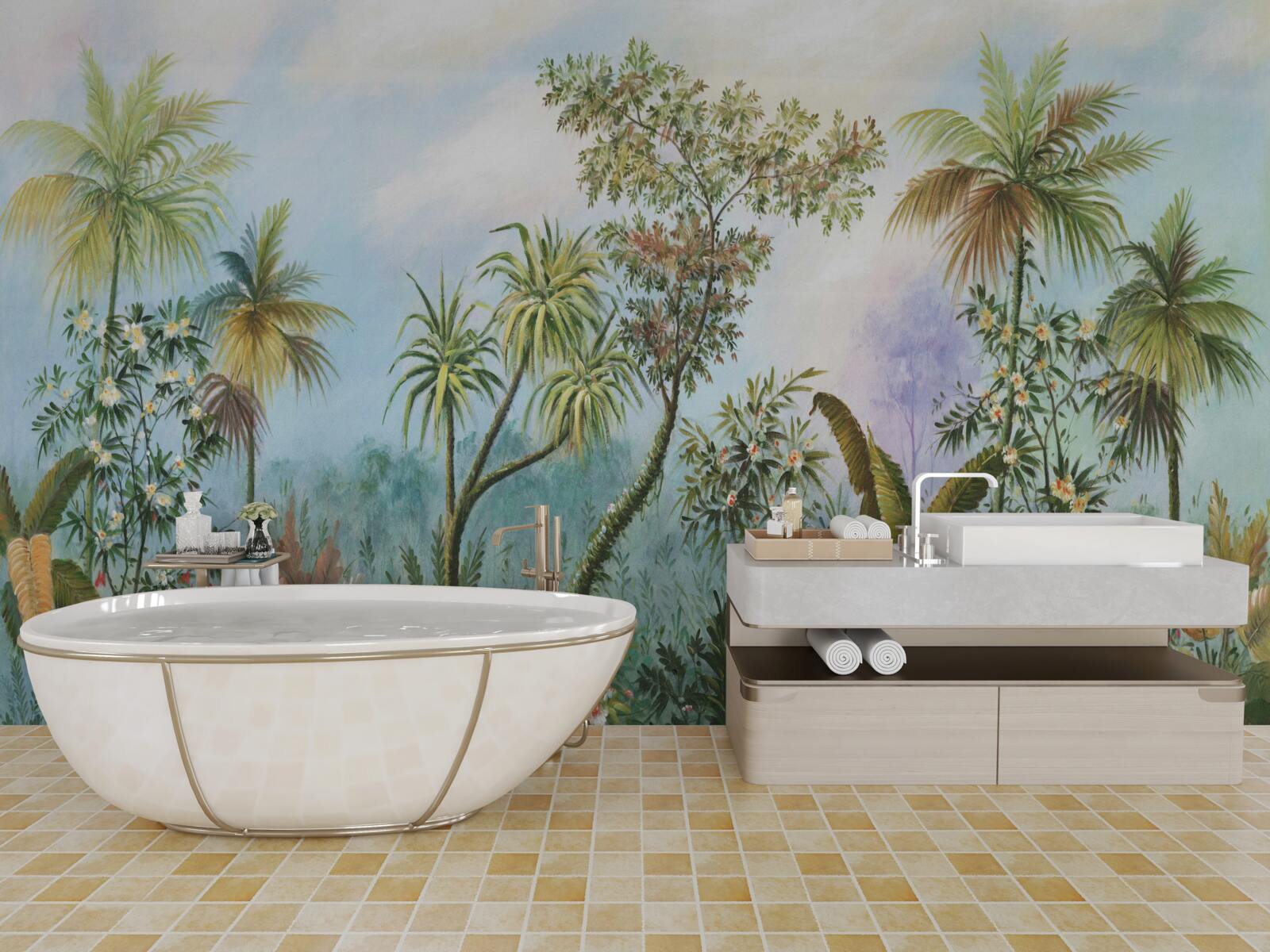 Fotobehang dagelijkse biodiversiteit van de vegetatie in bosgebieden