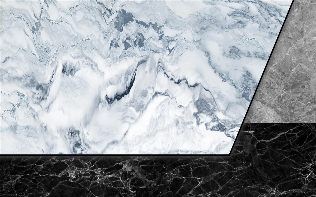 Fotobehang abstractie van wit en zwart marmer