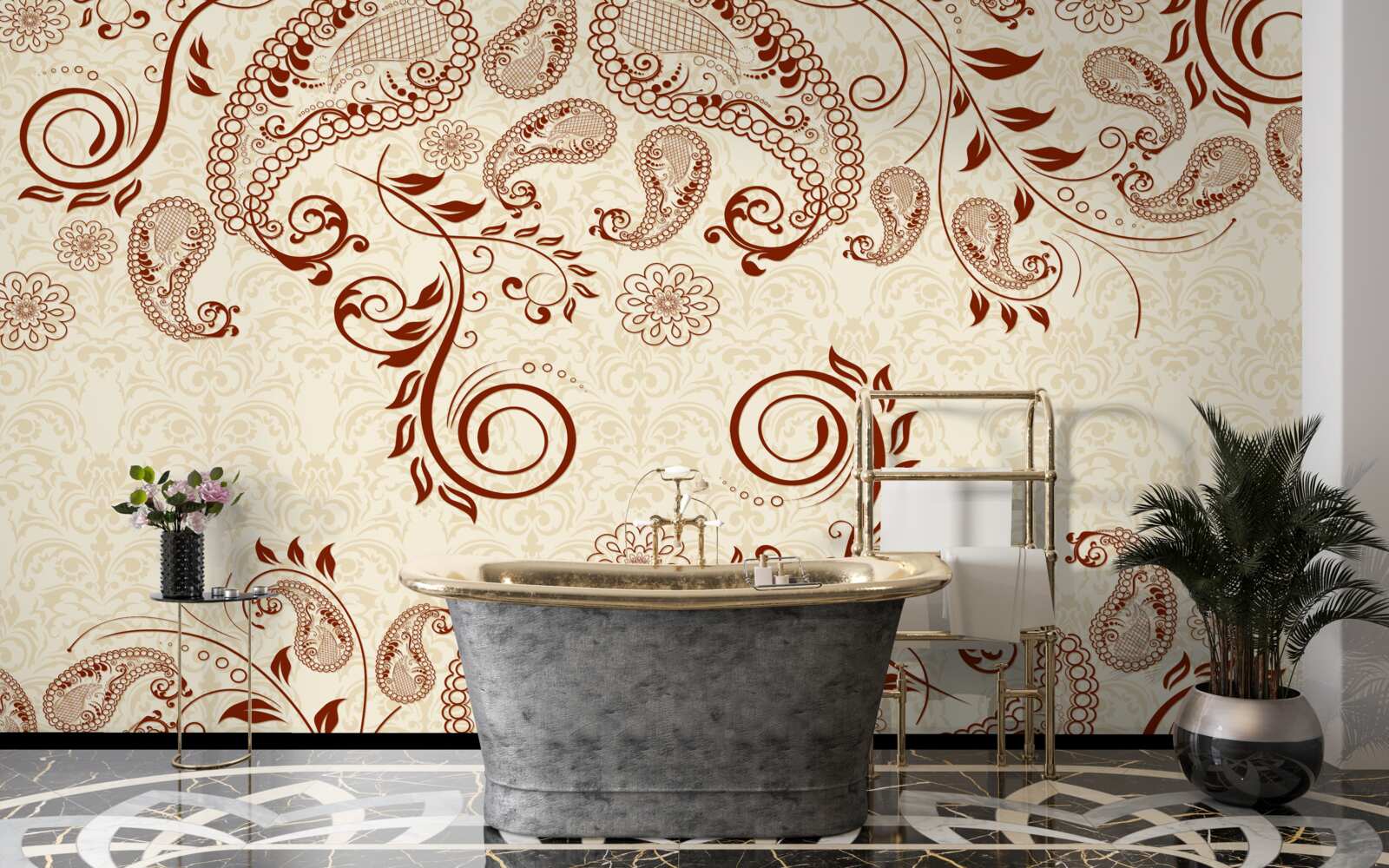 Fotobehang bronzen mehendi uit india