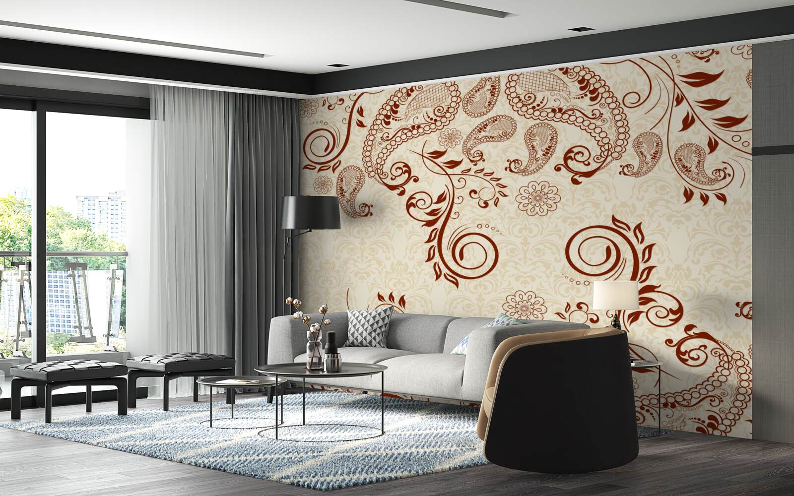 Fotobehang bronzen mehendi uit india