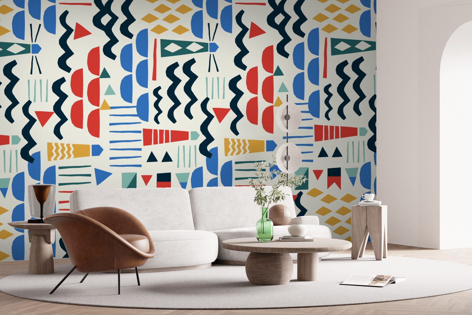 Fotobehang woeste golven omringen vuurtorens op zee