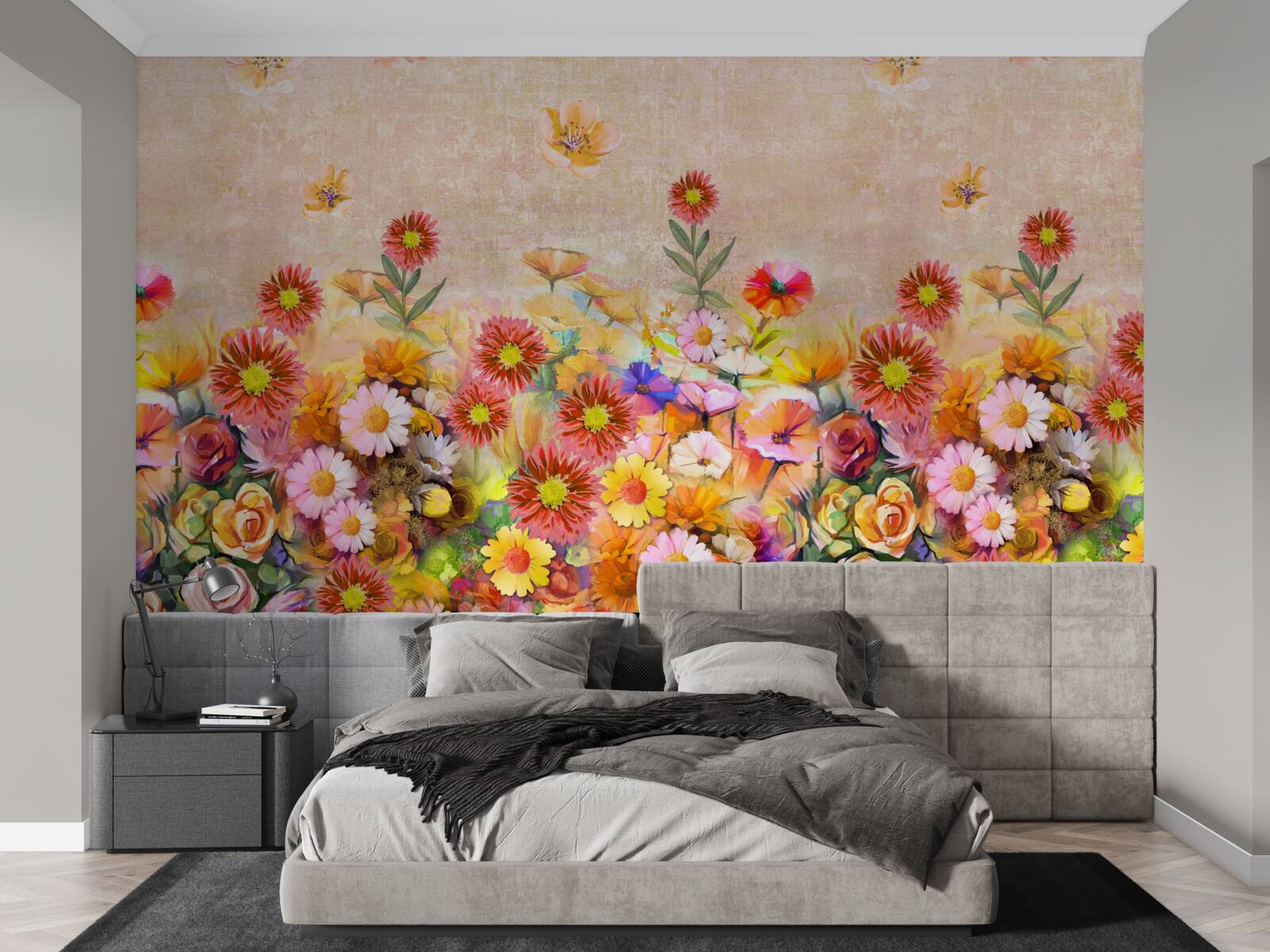 Fotobehang kleurrijke bloemen van verschillende soorten