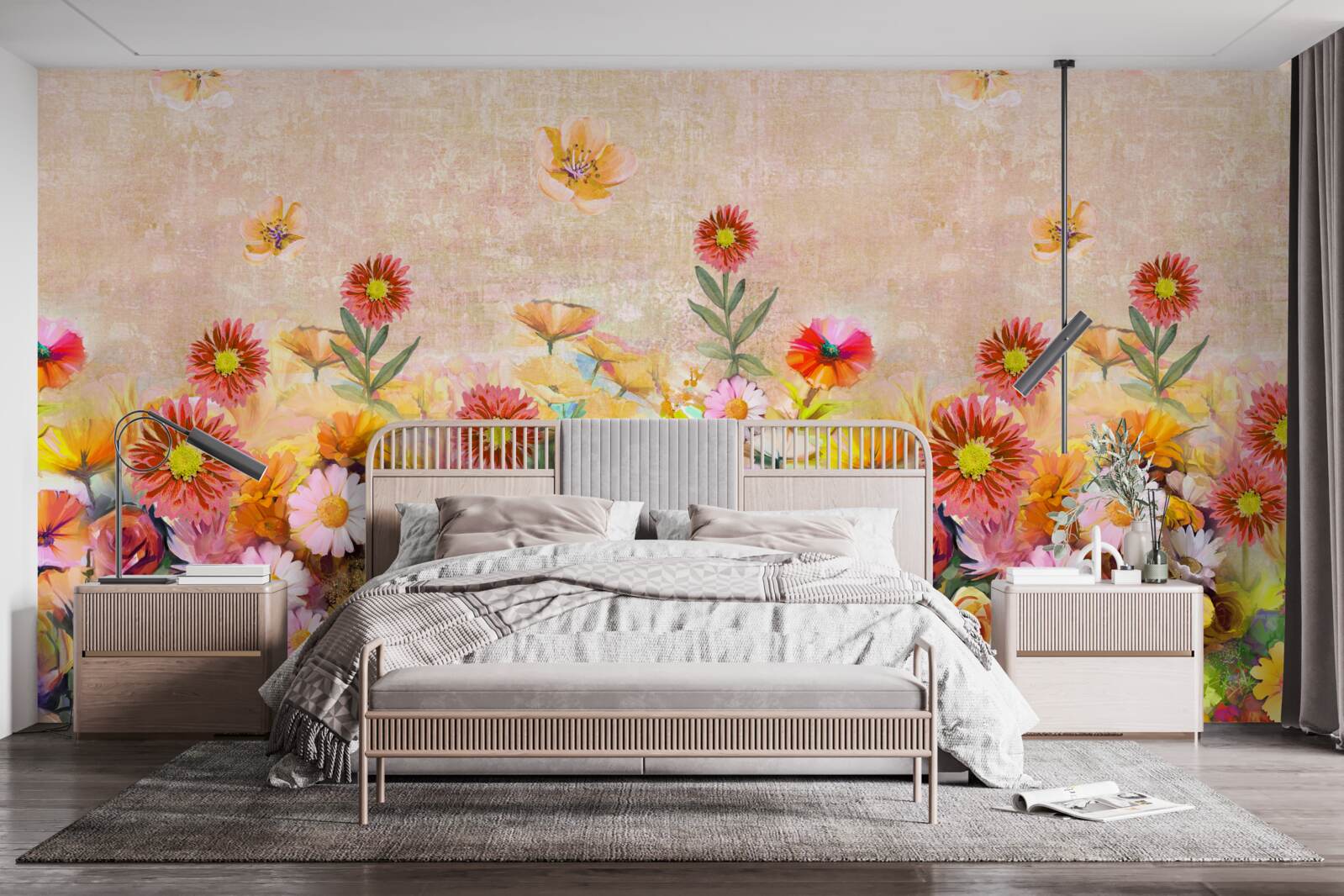 Fotobehang kleurrijke bloemen van verschillende soorten