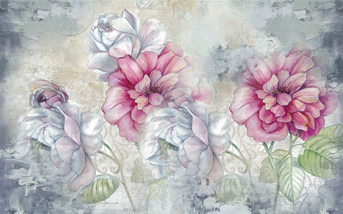 Fotobehang bloemenachtergrond in vintage-stijl