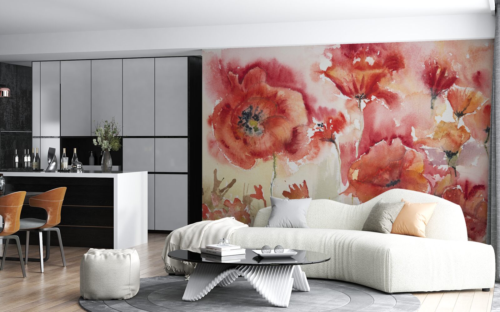 Fotobehang Grote rode klaprozen