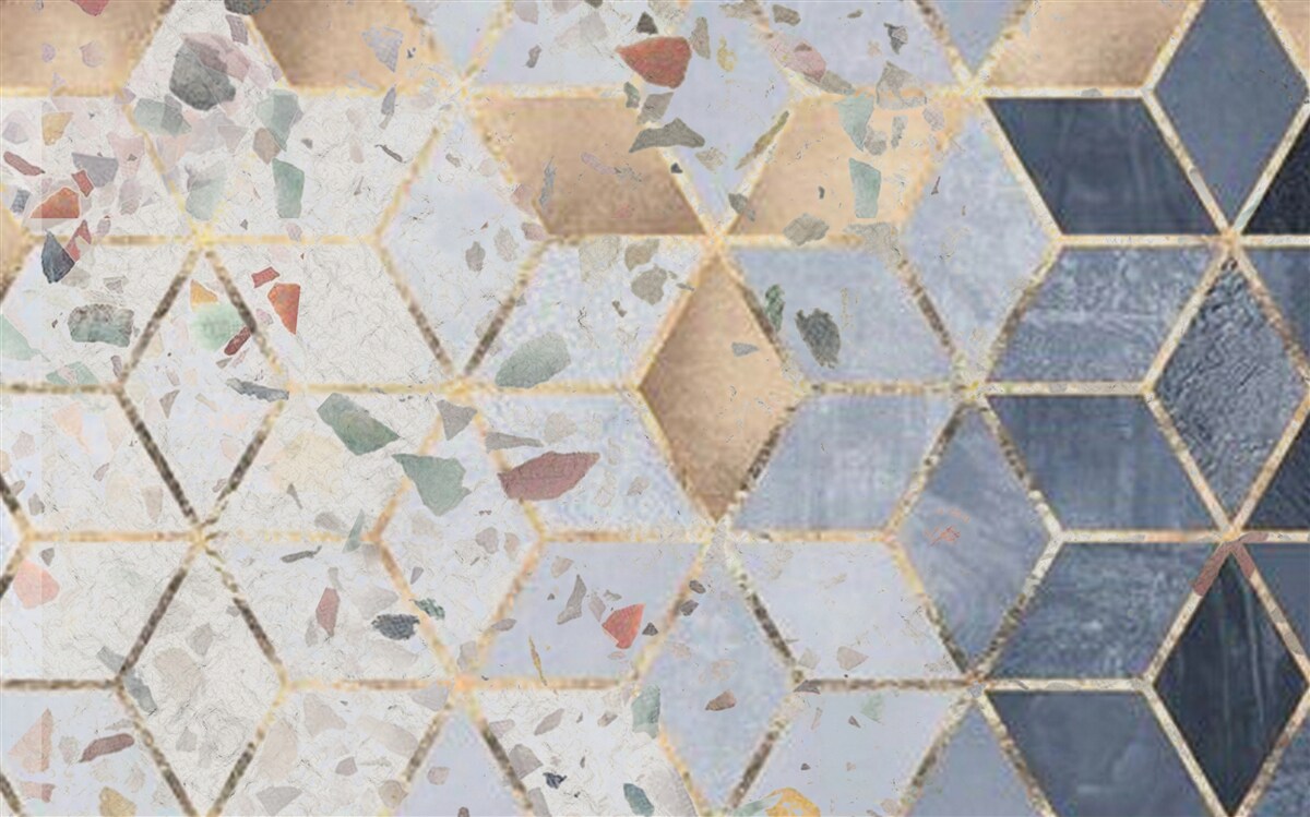 Fotobehang knoppen en vallende volumes