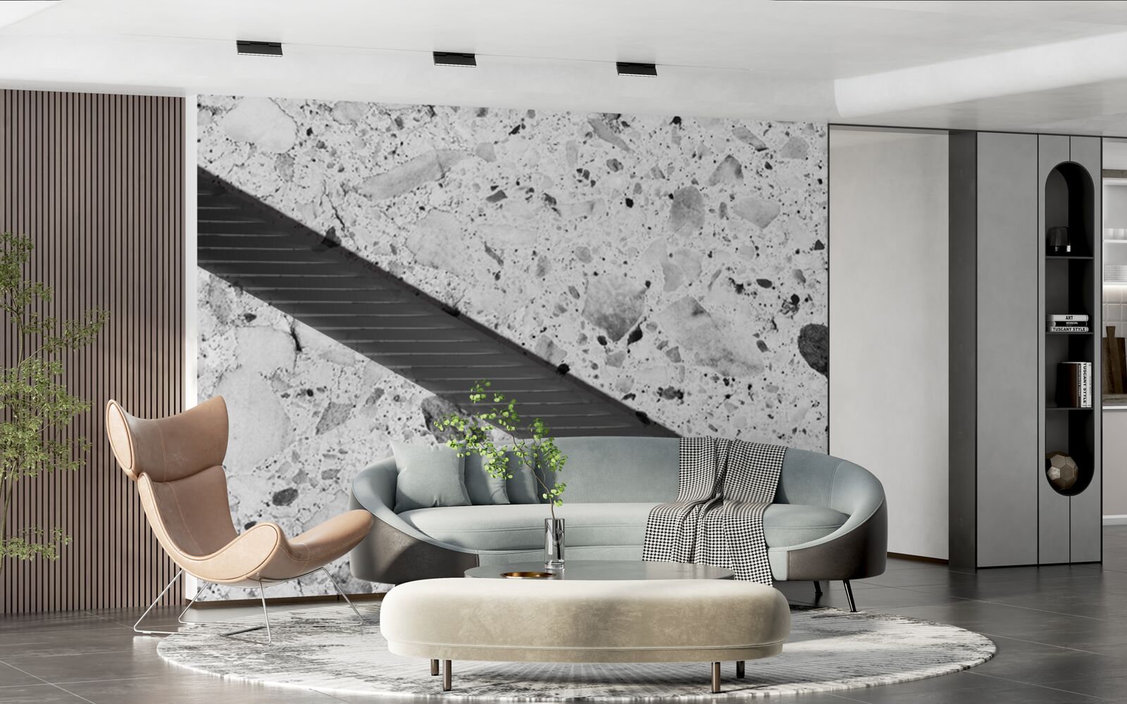 Fotobehang marmeren textuur met zwarte vlekken