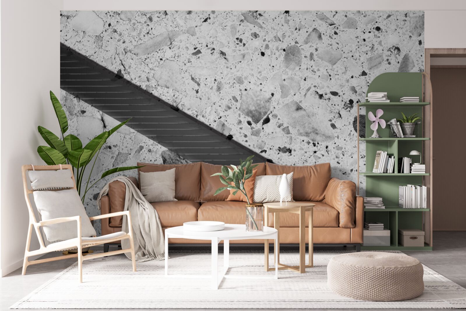 Fotobehang marmeren textuur met zwarte vlekken