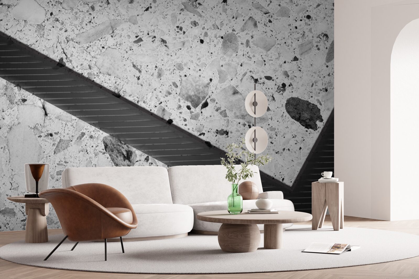 Fotobehang marmeren textuur met zwarte vlekken