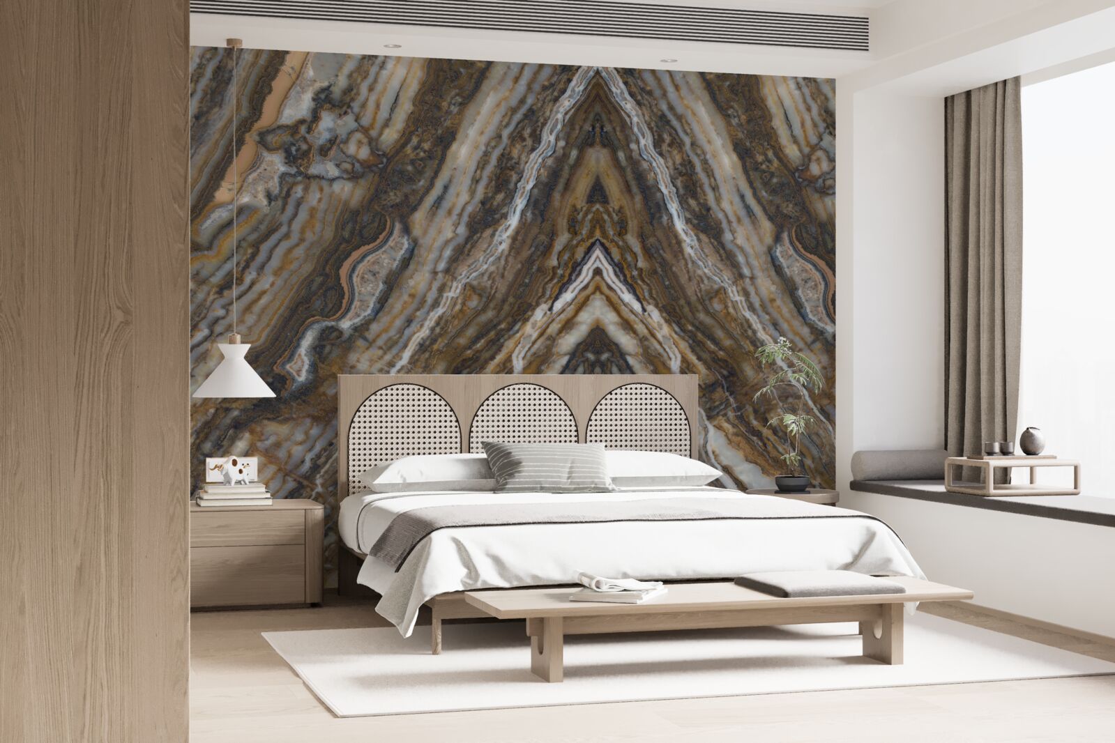 Fotobehang oude boom op marmeren achtergrond