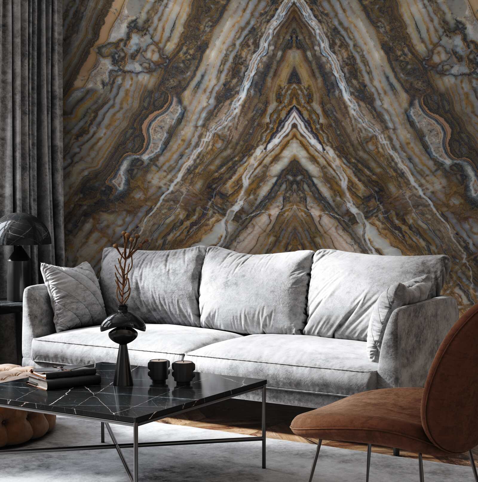 Fotobehang oude boom op marmeren achtergrond