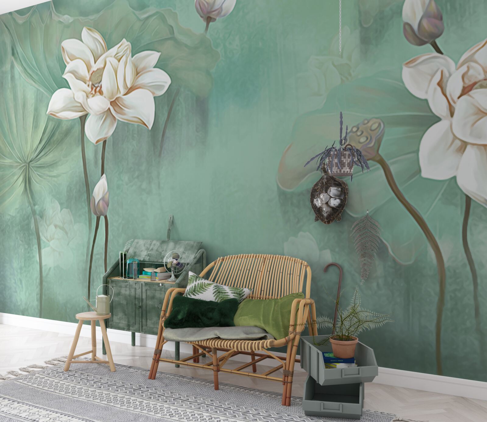 Fotobehang Chinese lotussen zijn wit