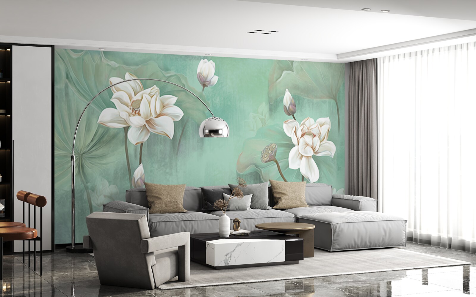 Fotobehang Chinese lotussen zijn wit