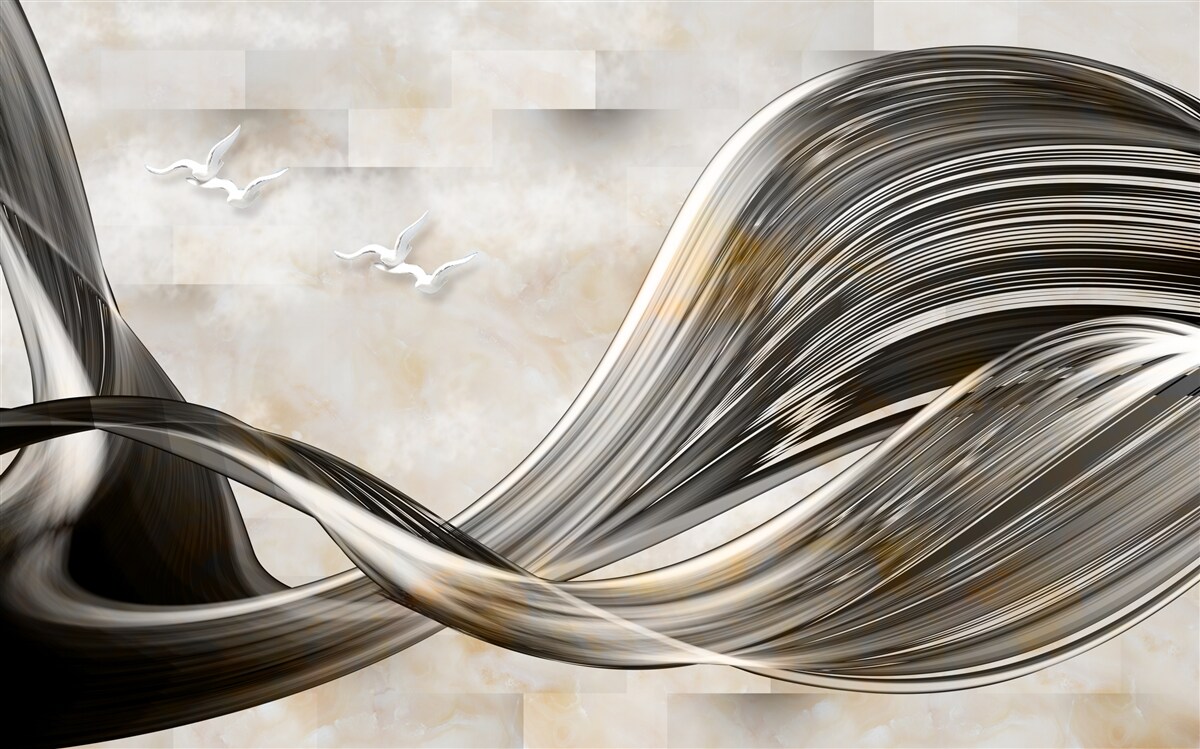 Fotobehang de lijnen zijn vloeiend en abstract