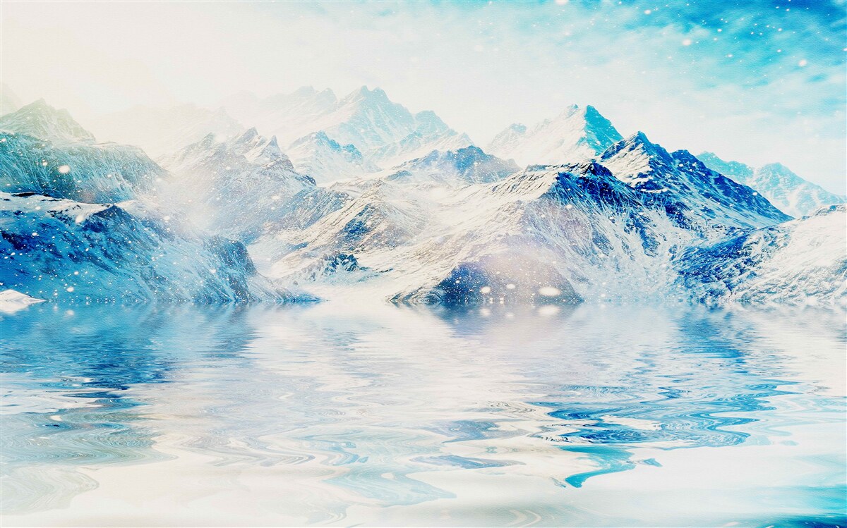 Fotobehang een ochtend gehuld in kou, op een bevroren meer