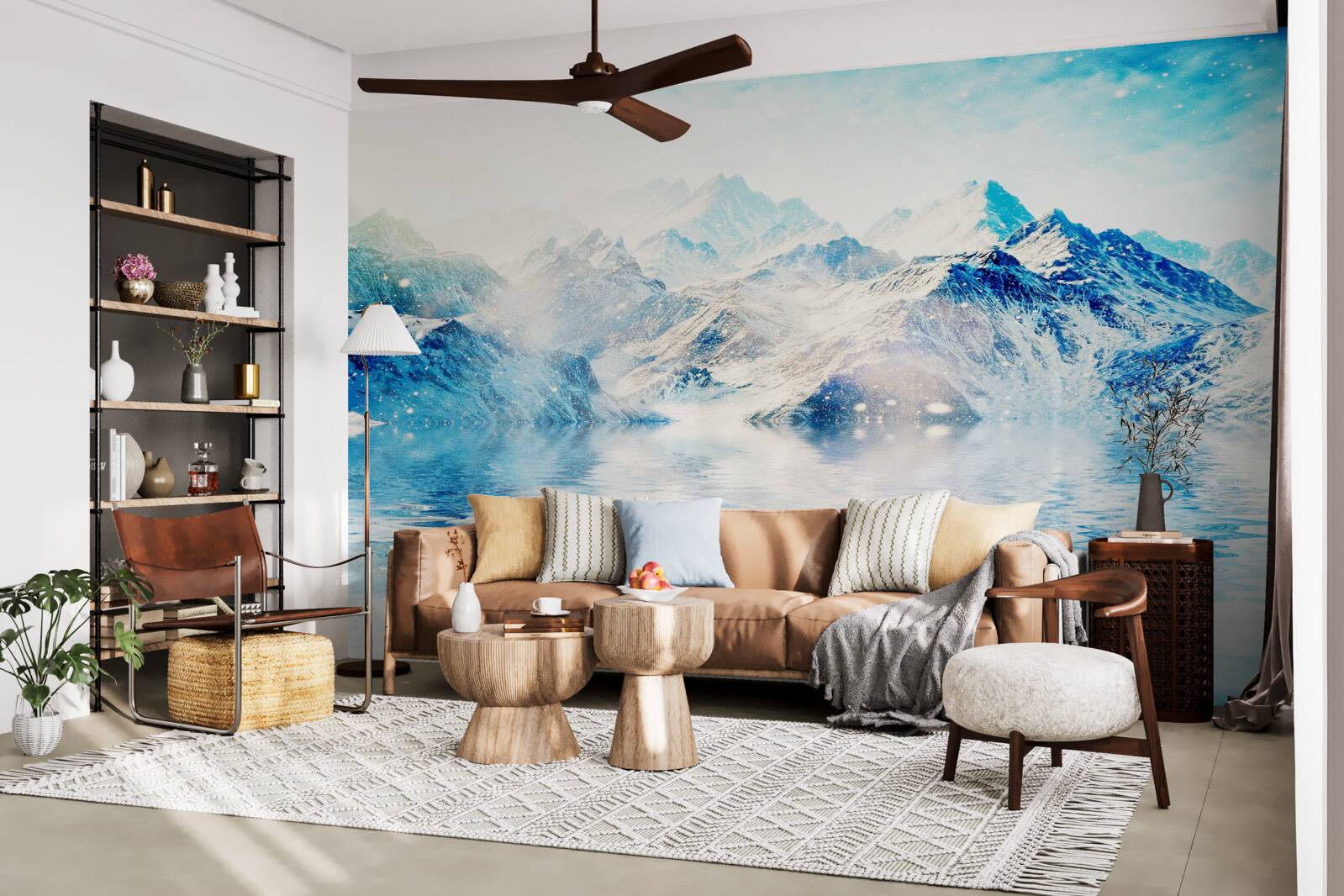 Fotobehang een ochtend gehuld in kou, op een bevroren meer