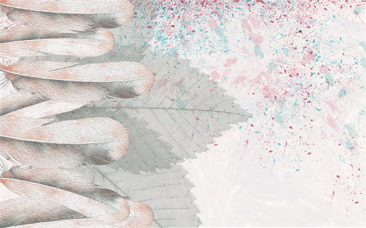 Fotobehang lariksveren en bladeren