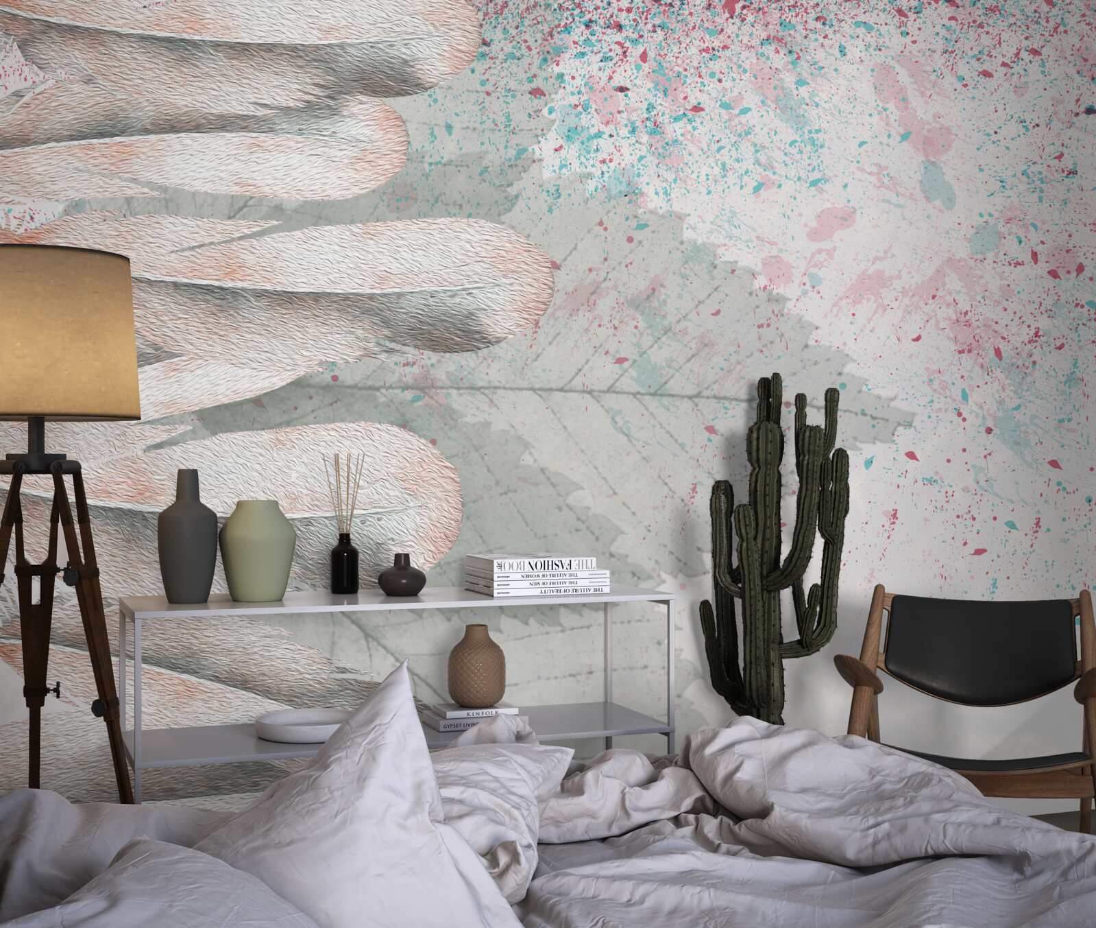 Fotobehang lariksveren en bladeren