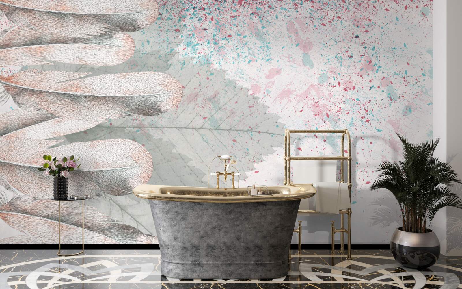 Fotobehang lariksveren en bladeren