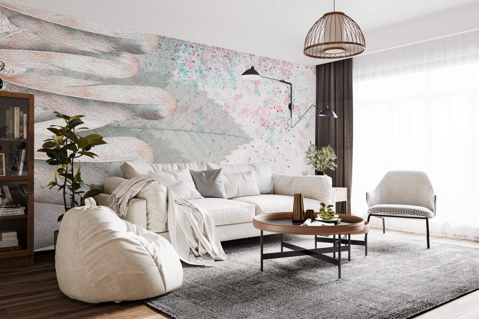 Fotobehang lariksveren en bladeren