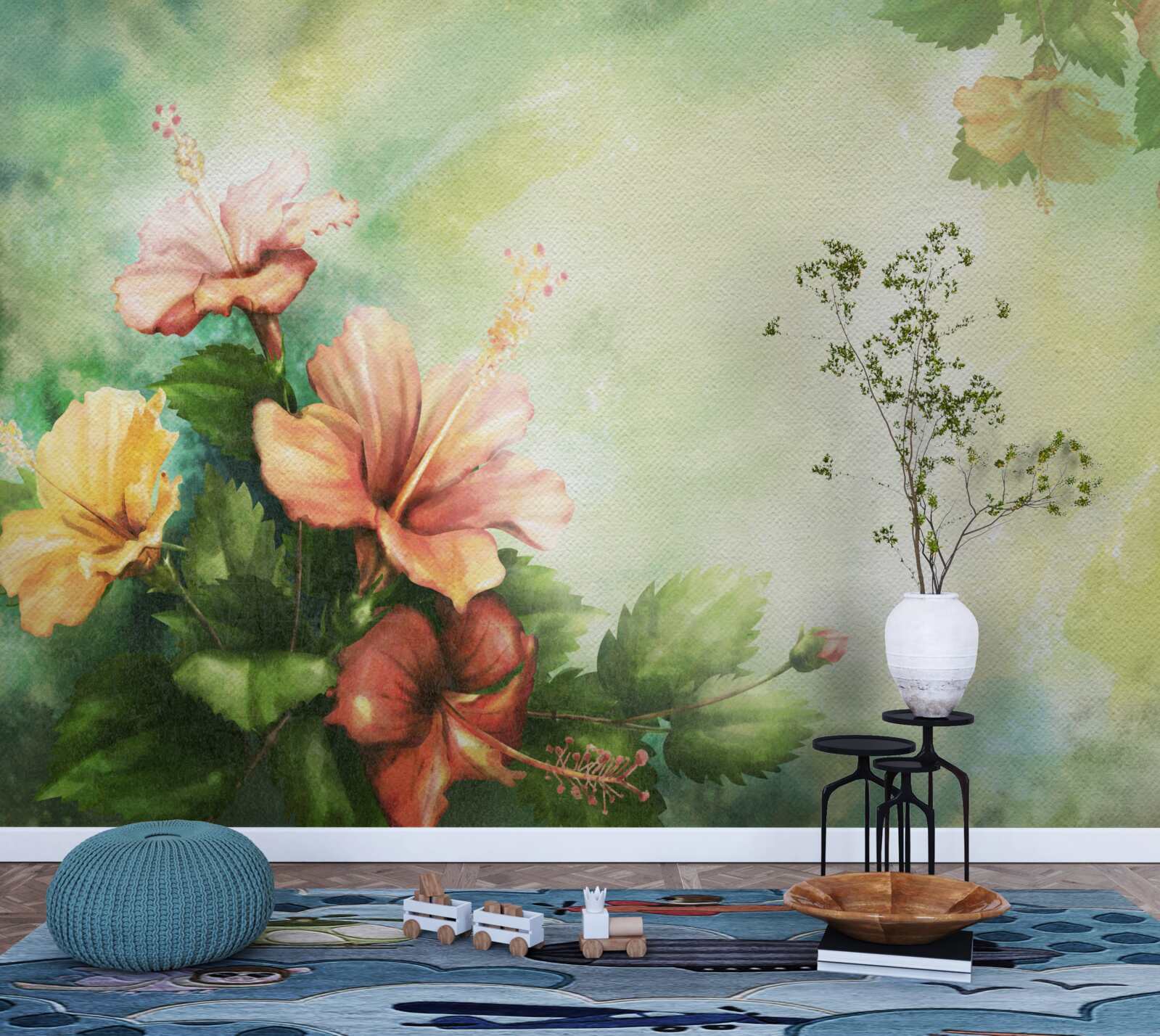 Fotobehang prachtige aquarelplanten