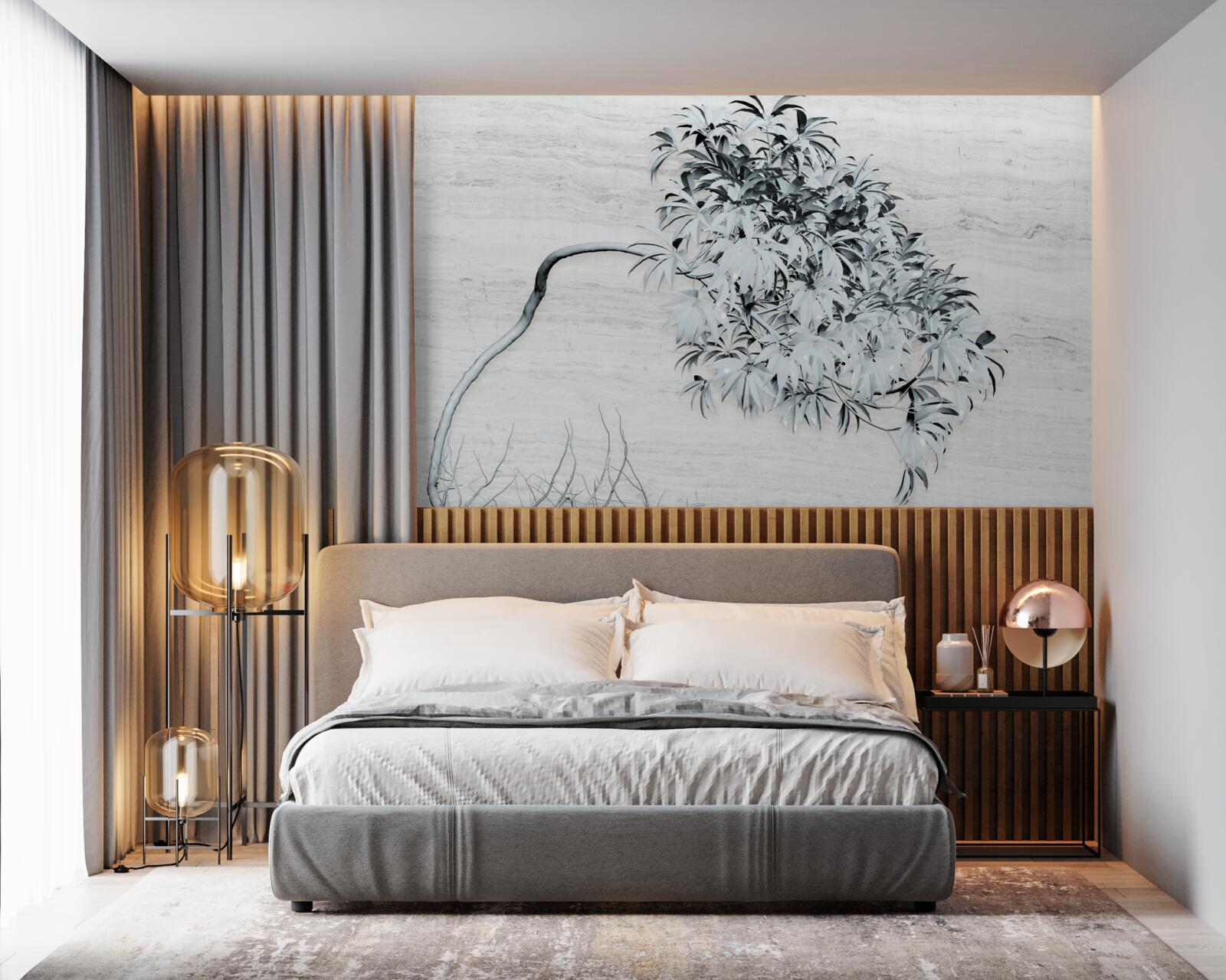 Fotobehang een boom die alleen in de wind staat