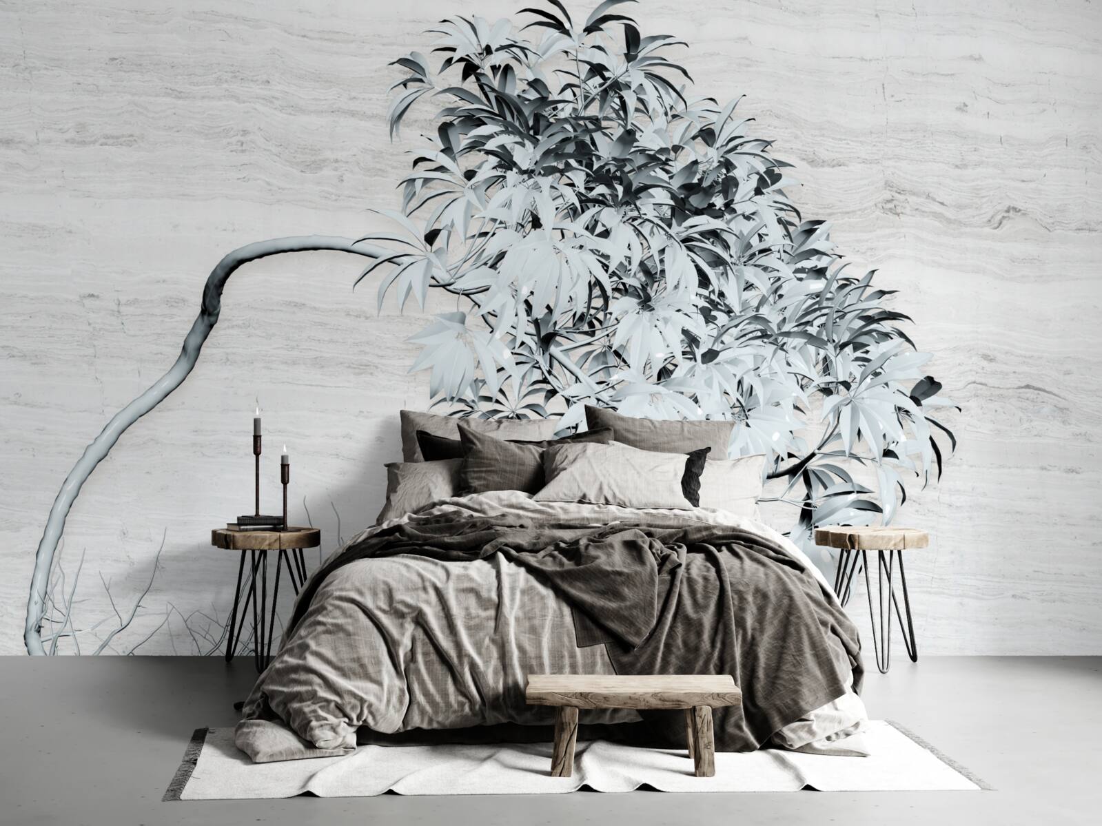 Fotobehang een boom die alleen in de wind staat