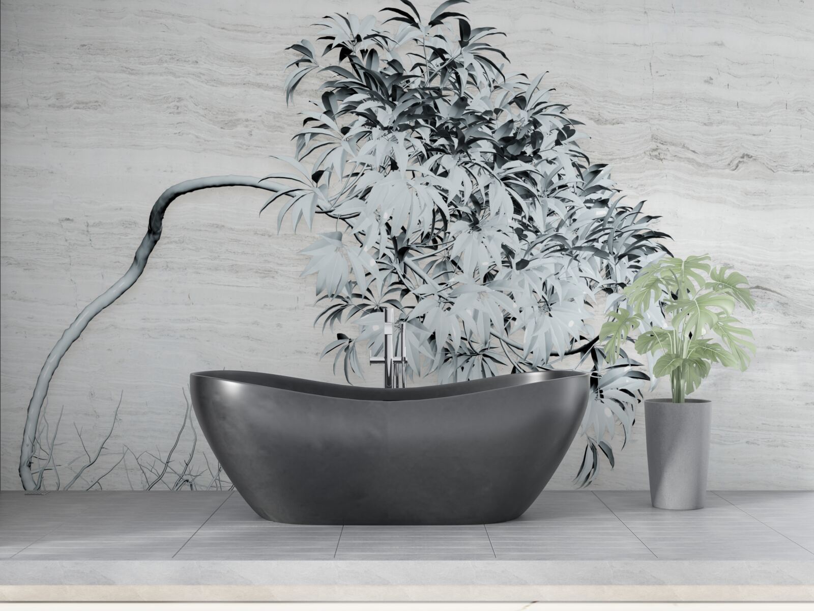 Fotobehang een boom die alleen in de wind staat