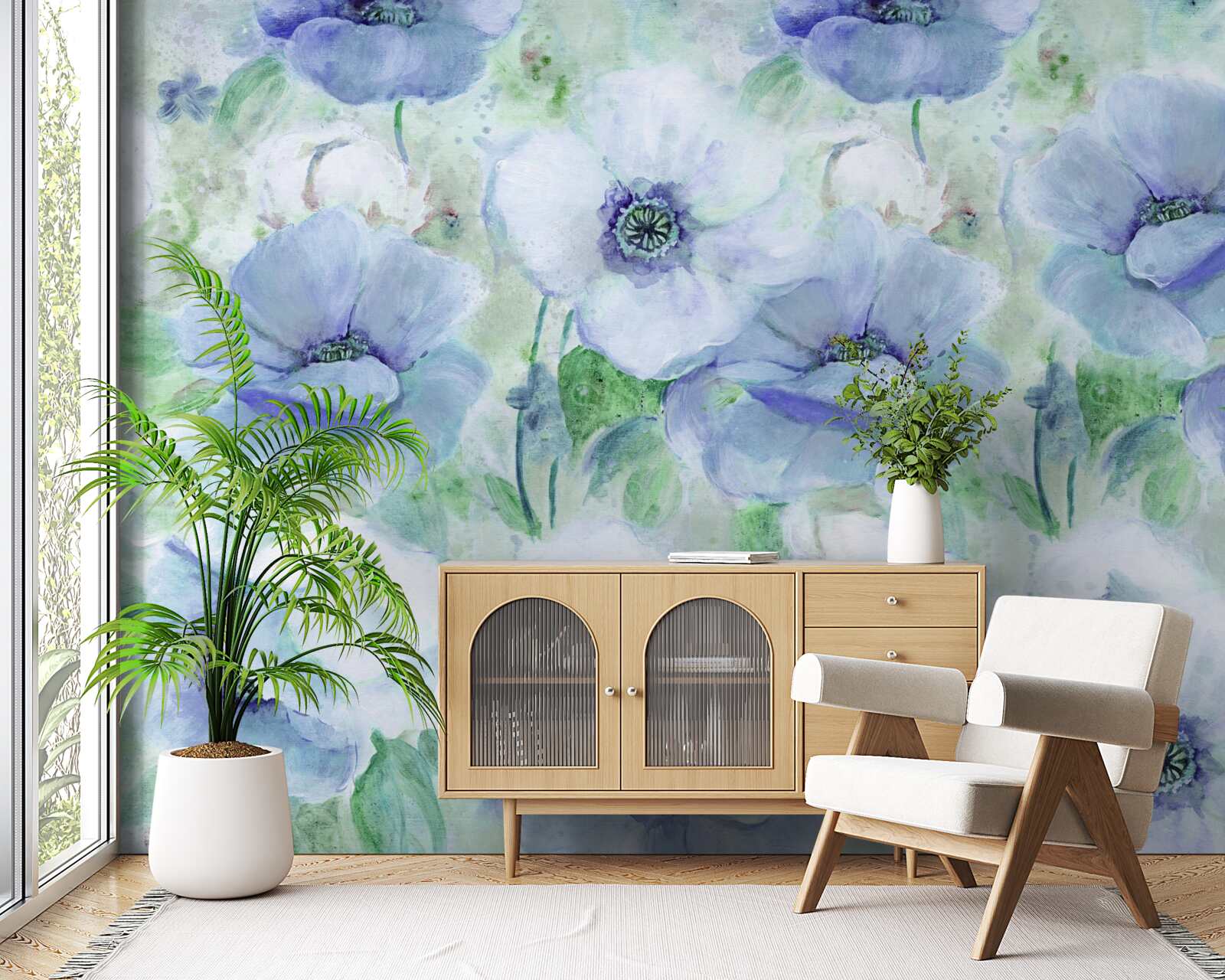 Fotobehang grote heldere klaprozen