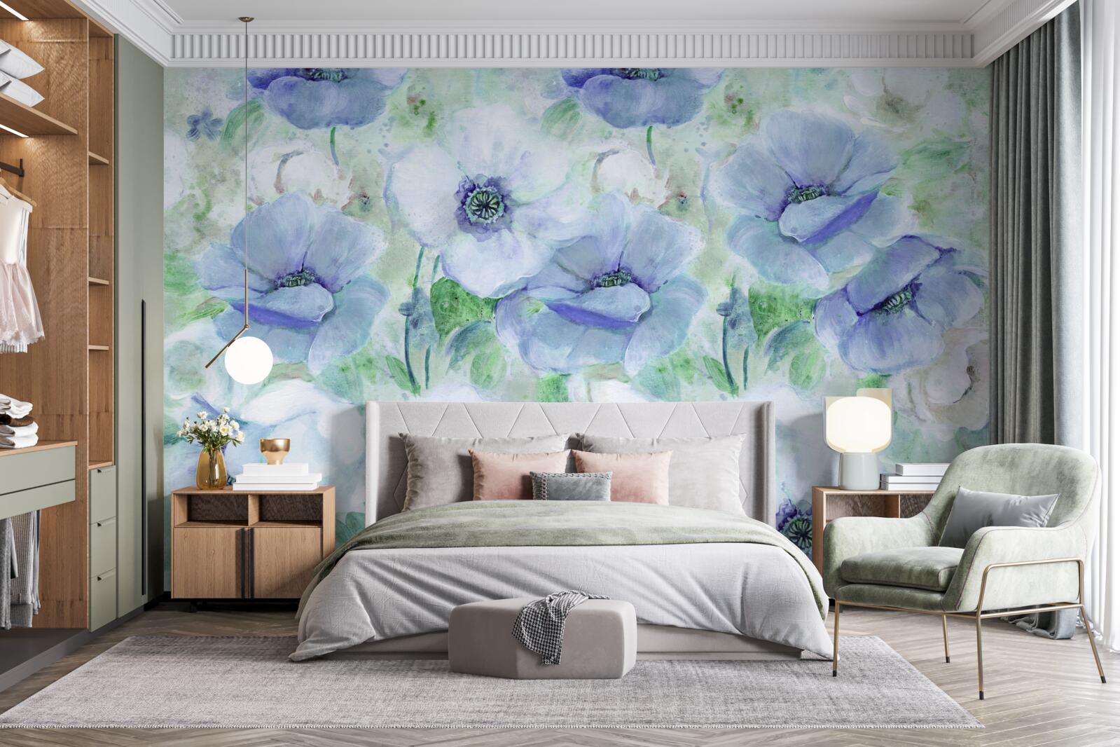 Fotobehang grote heldere klaprozen