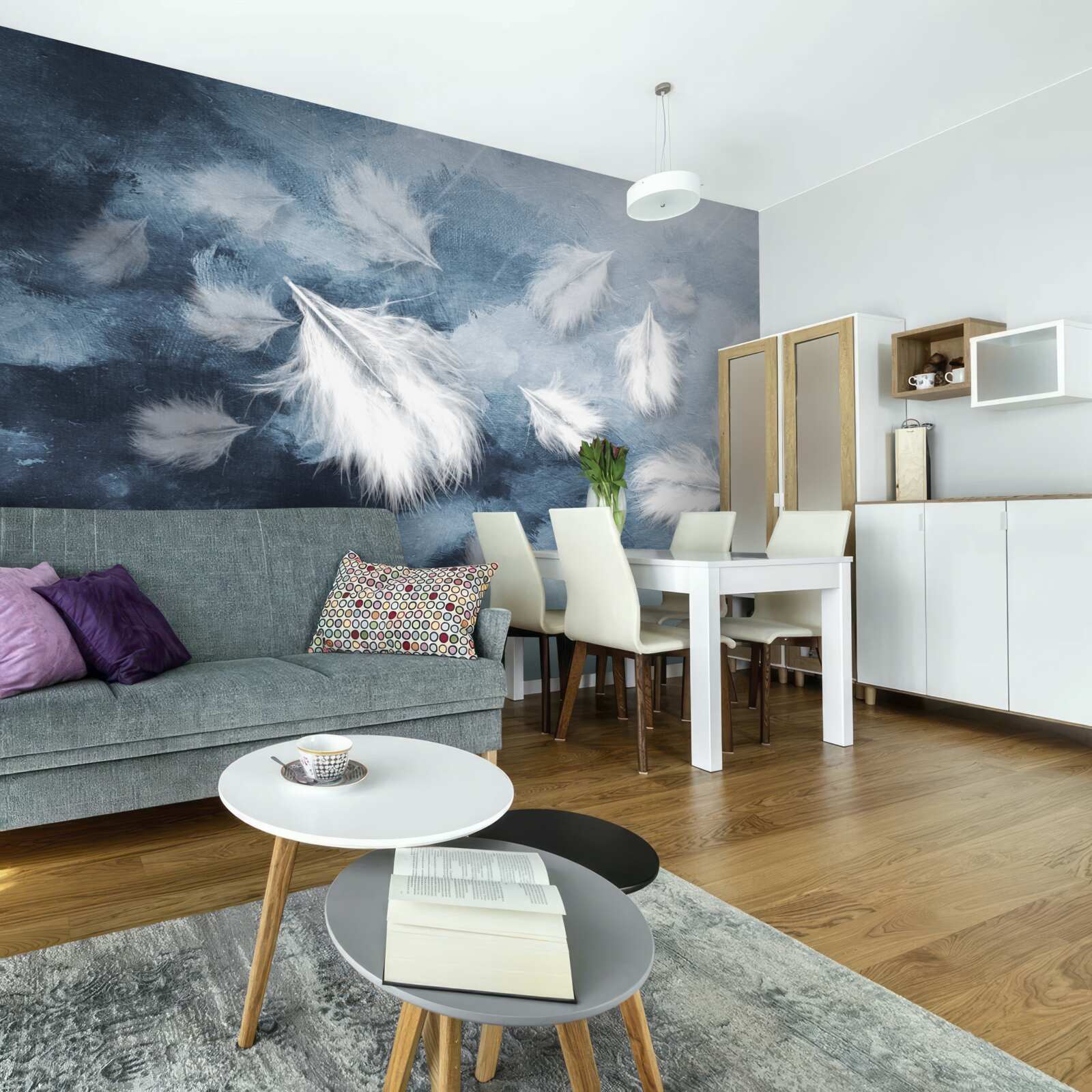 Fotobehang zachte sneeuwwitte veren