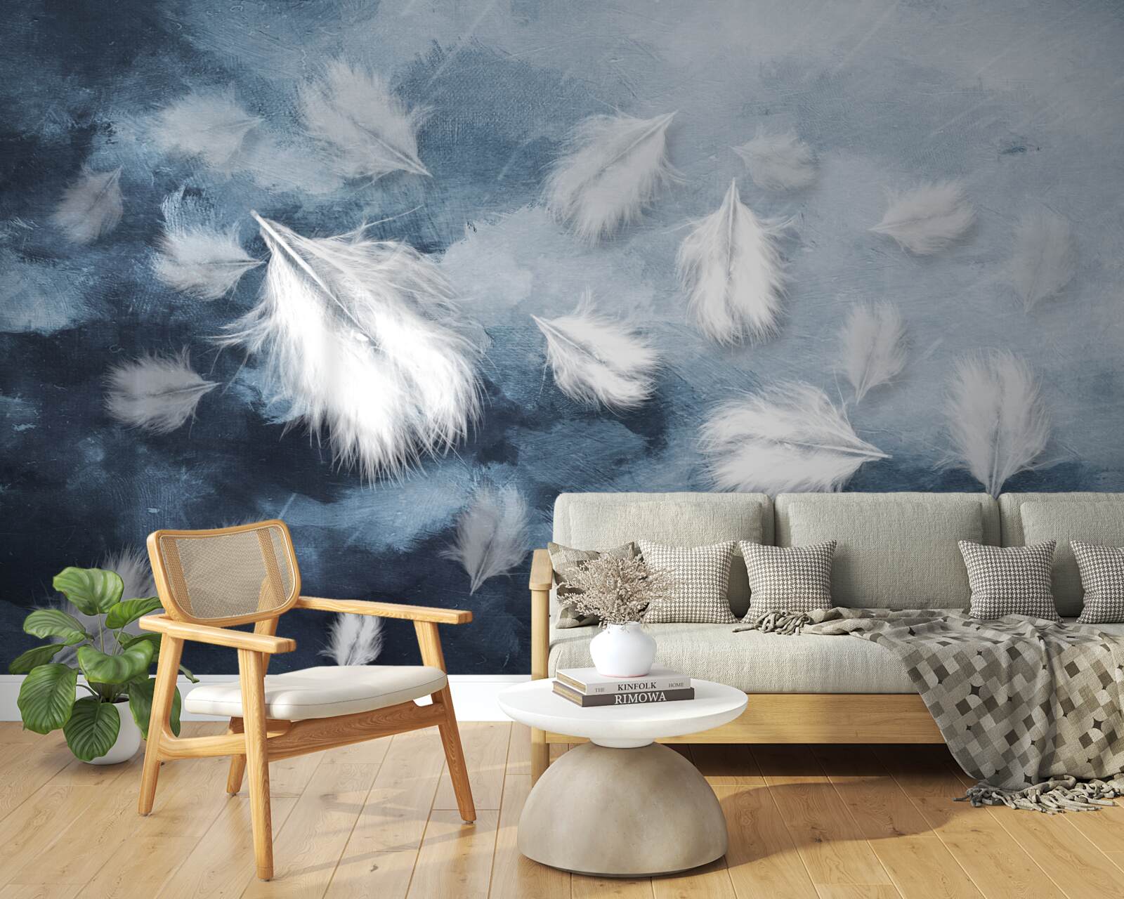 Fotobehang zachte sneeuwwitte veren