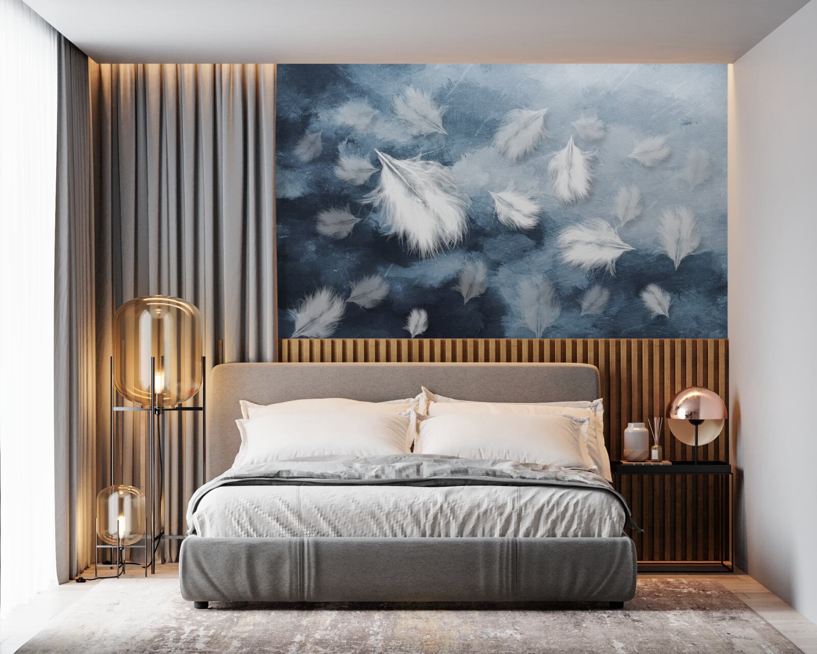 Fotobehang zachte sneeuwwitte veren