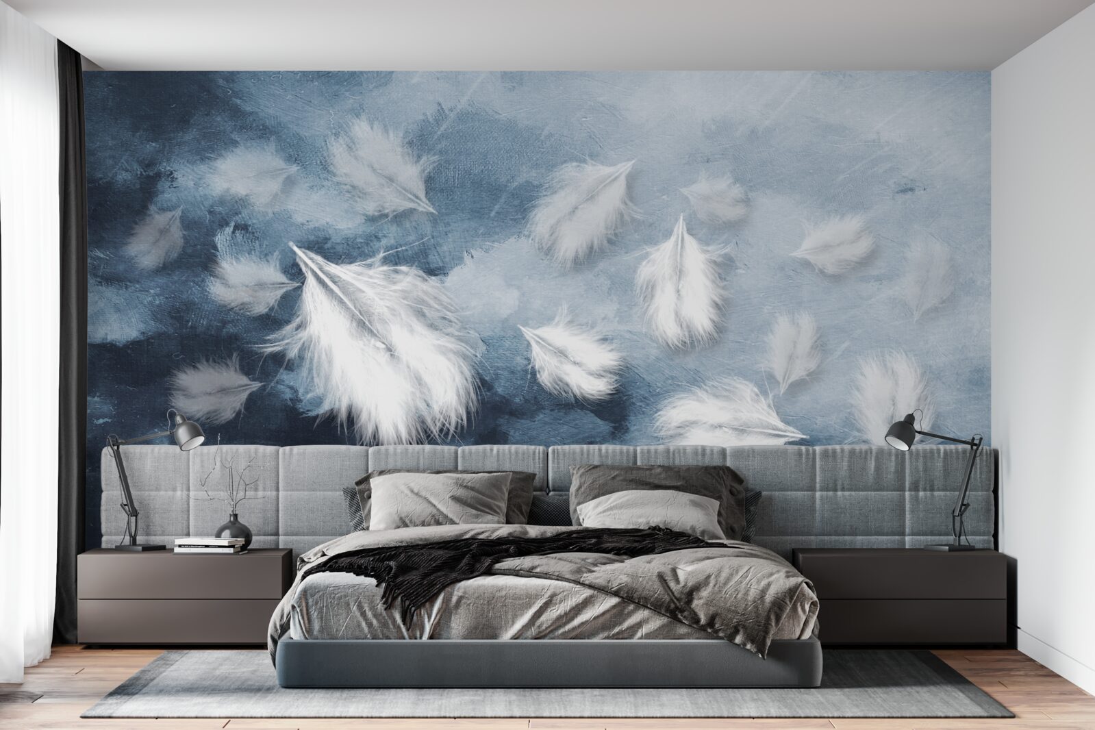 Fotobehang zachte sneeuwwitte veren