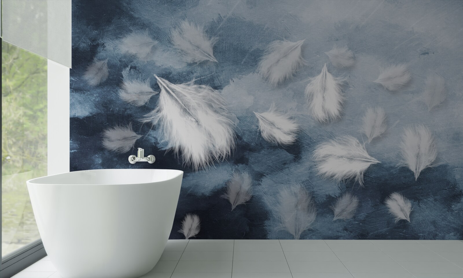 Fotobehang zachte sneeuwwitte veren