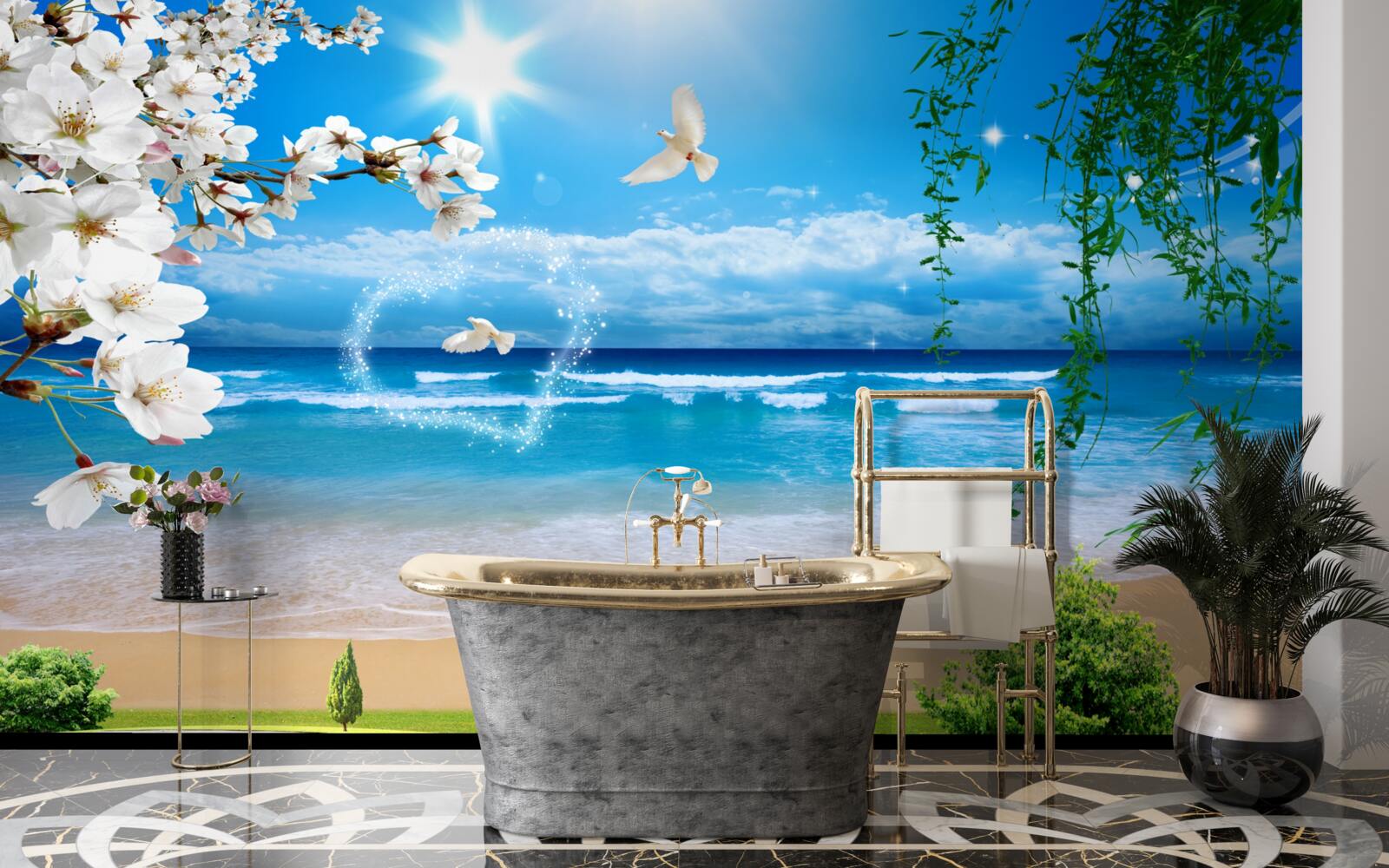 Fotobehang groene alpenweiden