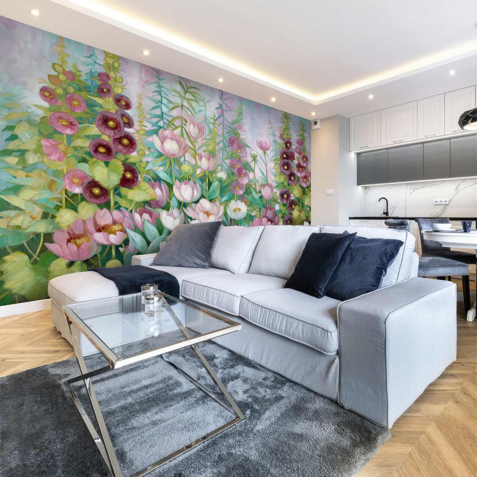 Fotobehang Een wereld van bosbloemen