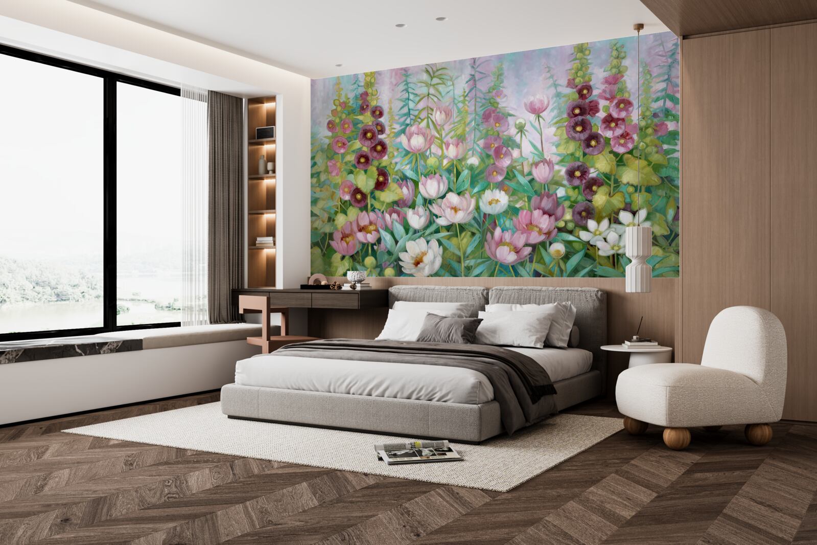 Fotobehang Een wereld van bosbloemen