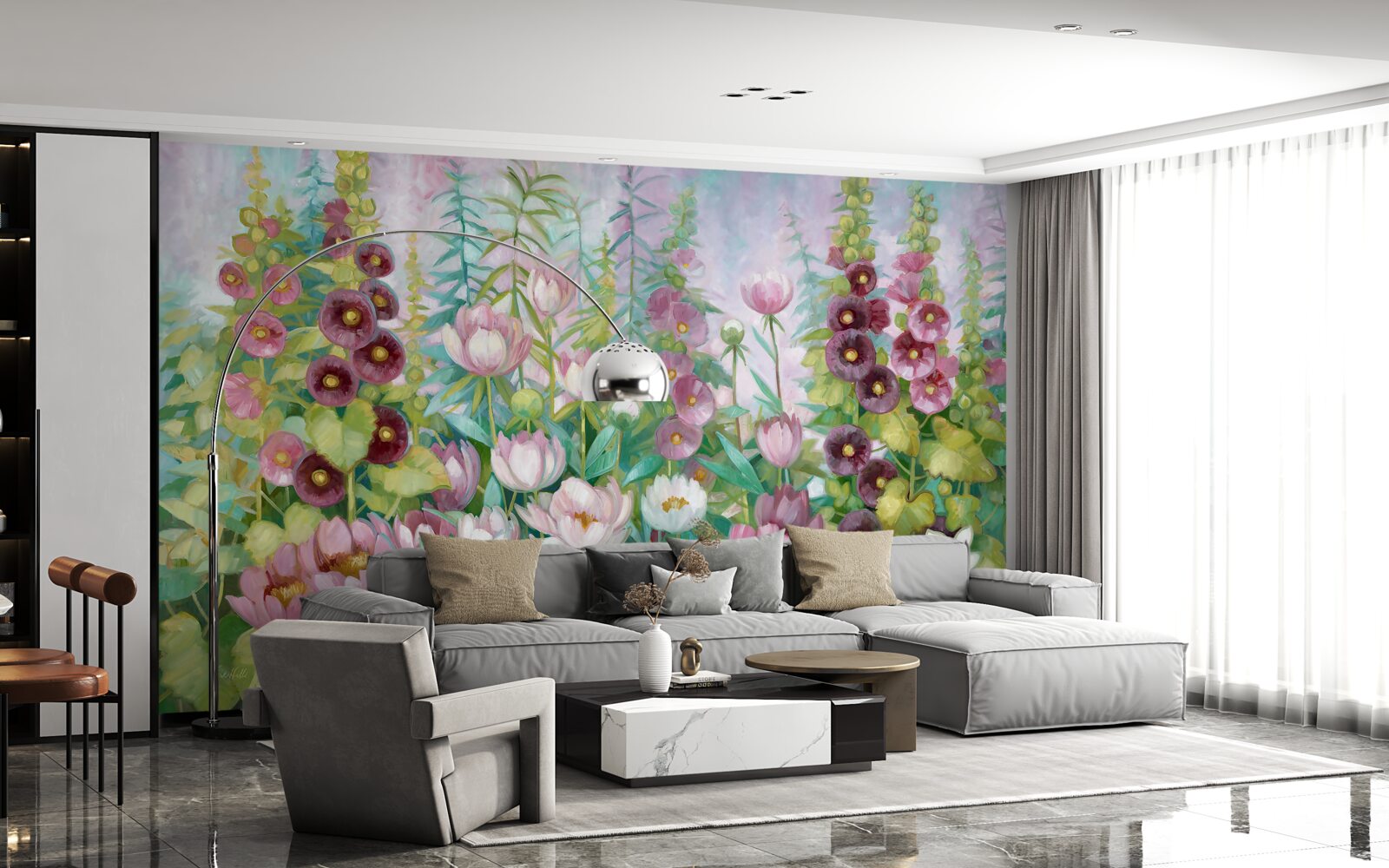 Fotobehang Een wereld van bosbloemen