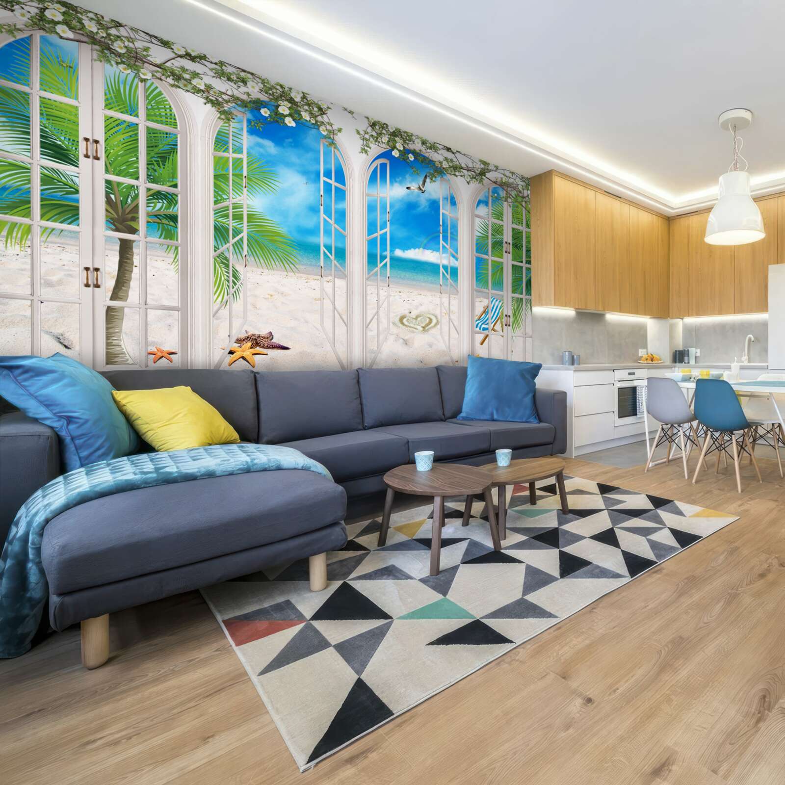 Fotobehang strandbalkon